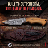 Predator Hunter Damascus Knife, Olive handle, photo 3