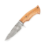 Predator Hunter Damascus Knife Olive Handle