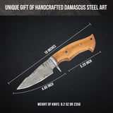 Predator Hunter Damascus Knife Olive Handle