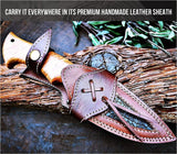 Predator Hunter Damascus Knife Olive Handle