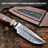 Wild Tiger Damascus Hunting Knife