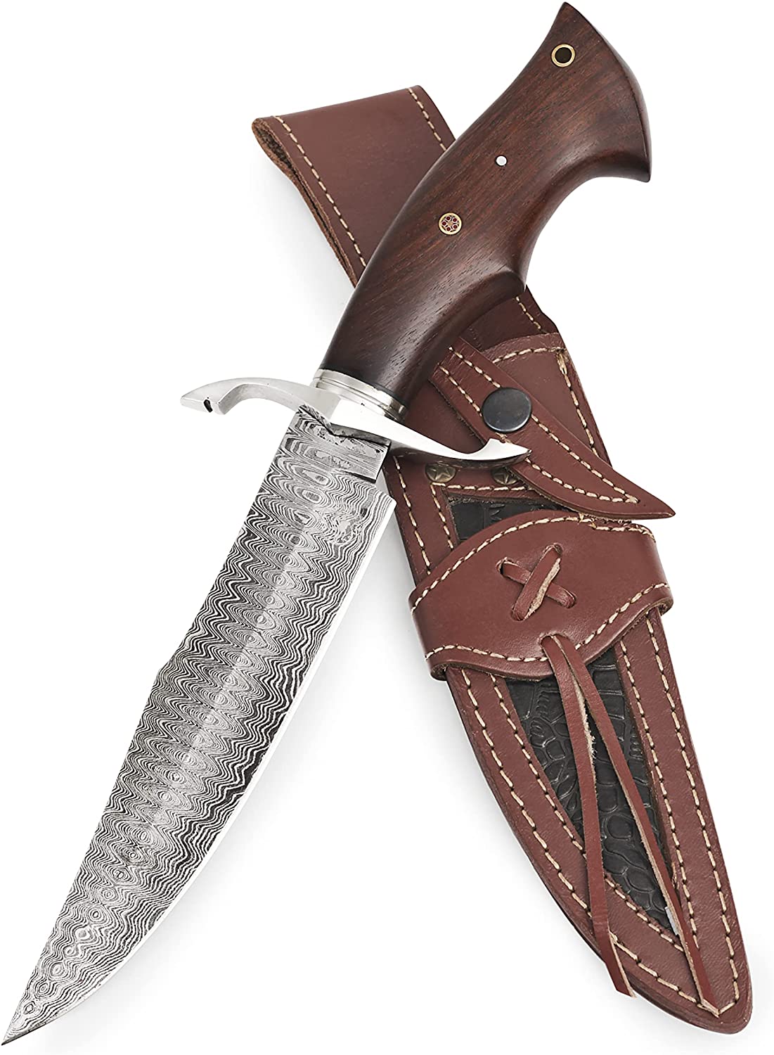 RK-466 Handmade Damascus Hunting Bobcat Knife For Sale