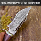 Viper Hunter Damascus Hunting Knife