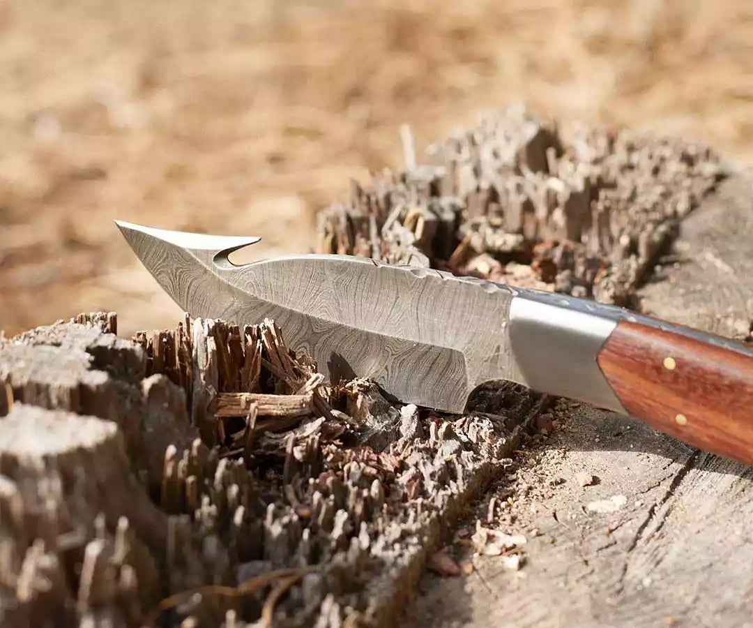 RK-466 Handmade Damascus Hunting Bobcat Knife For Sale