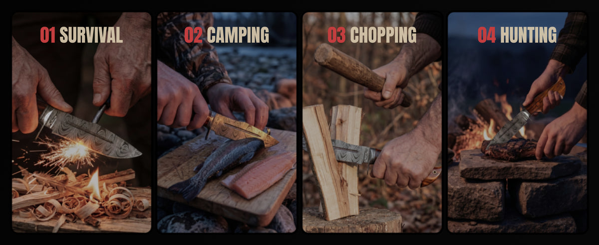 The knife at work in four outdoor scenes