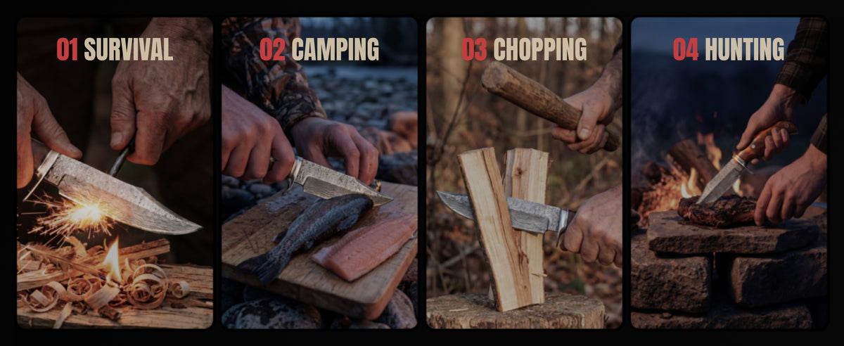 The knife at work in four outdoor scenes