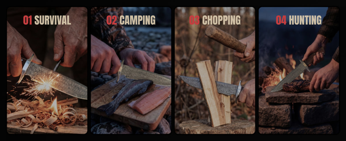 The knife at work in four outdoor scenes