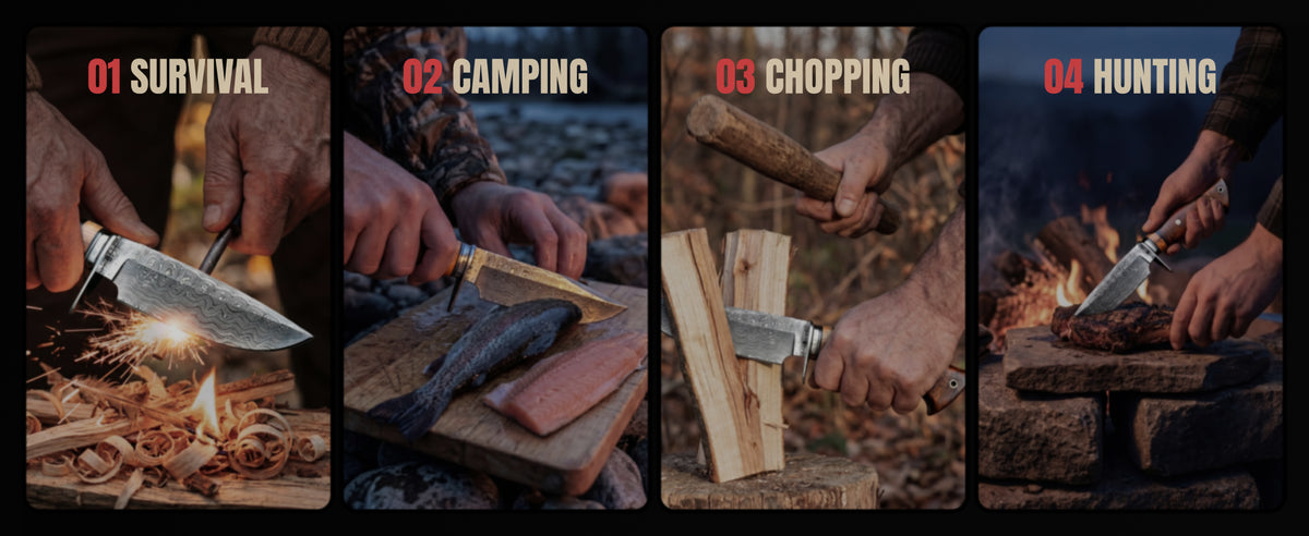 The knife at work in four outdoor scenes