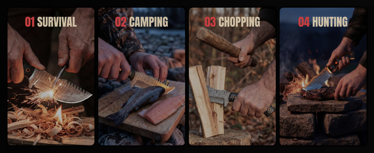 The knife at work in four outdoor scenes