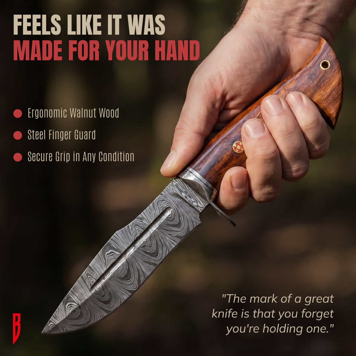 Beast Hunter Damascus Hunting Knife, photo 8