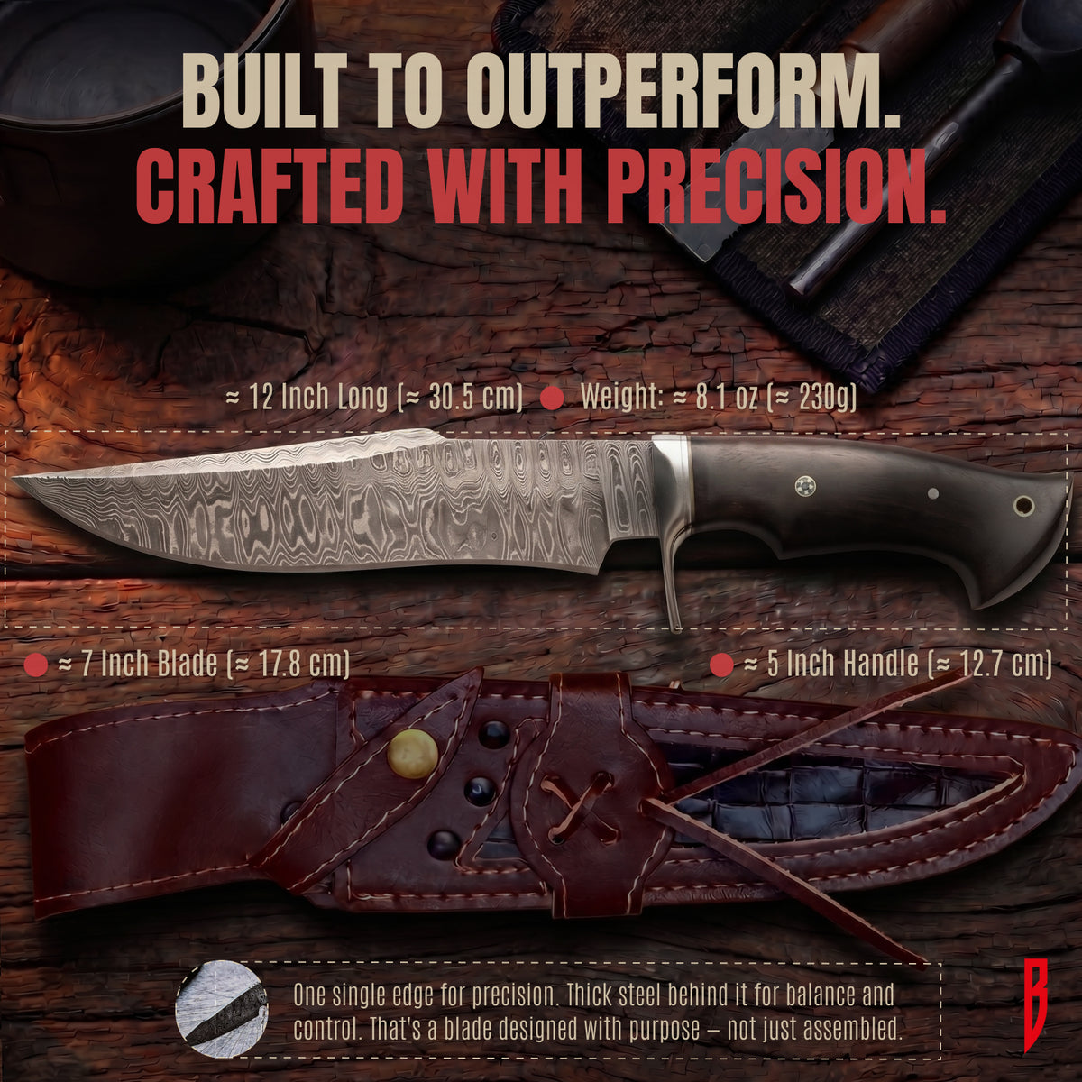 Leopard Hunter Damascus Knife, photo 3