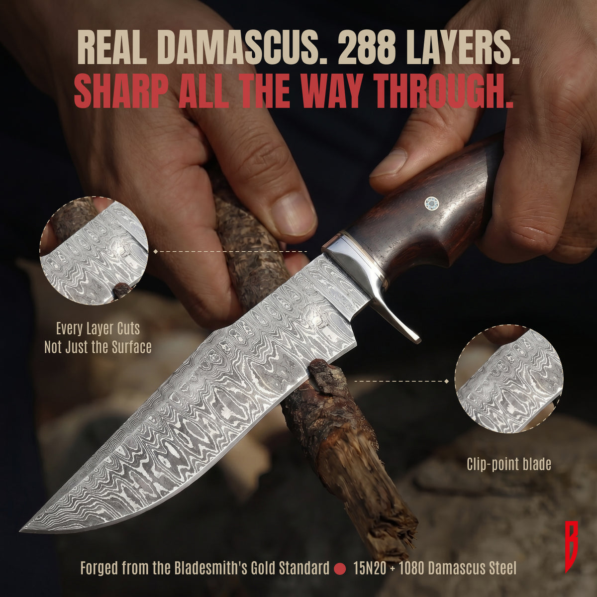 Leopard Hunter Damascus Knife, photo 4