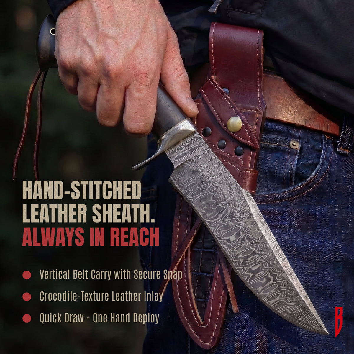 Leopard Hunter Damascus Knife, photo 5