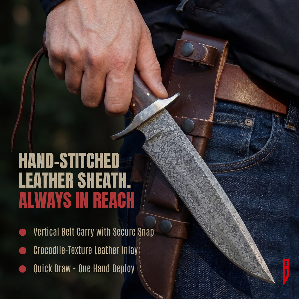 Patriot Damascus Hunting Knife, photo 5