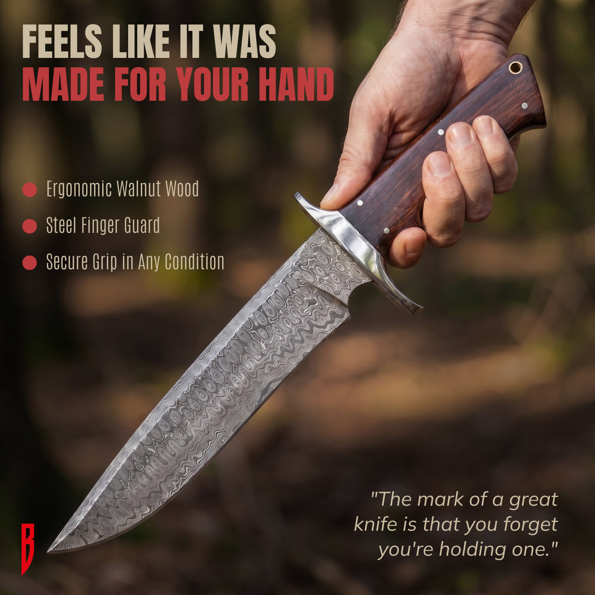 Patriot Damascus Hunting Knife, photo 8