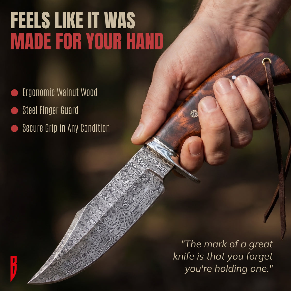 Bear Hunter Damascus Hunting Knife, photo 8
