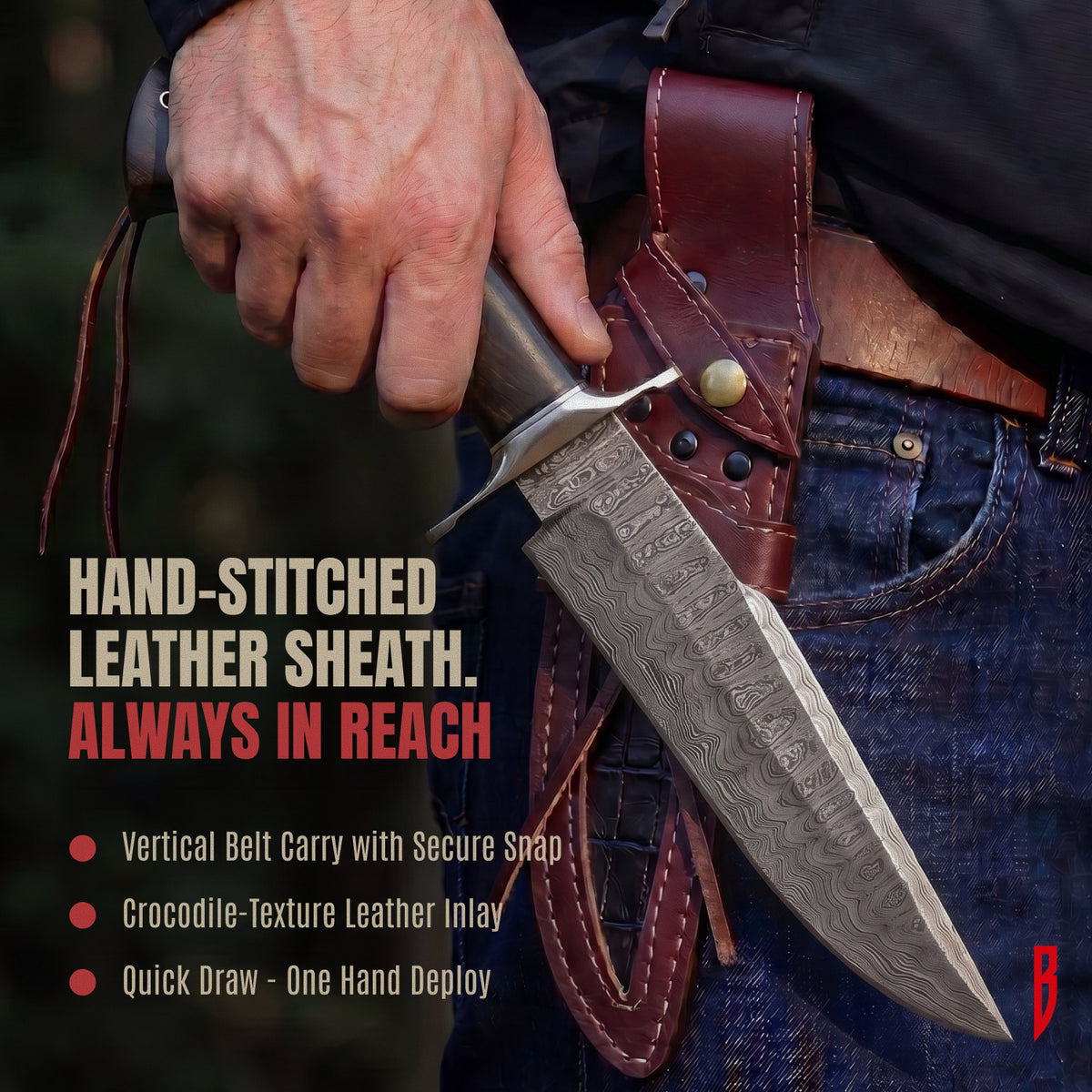 Raptor Damascus Hunting Knife, photo 5