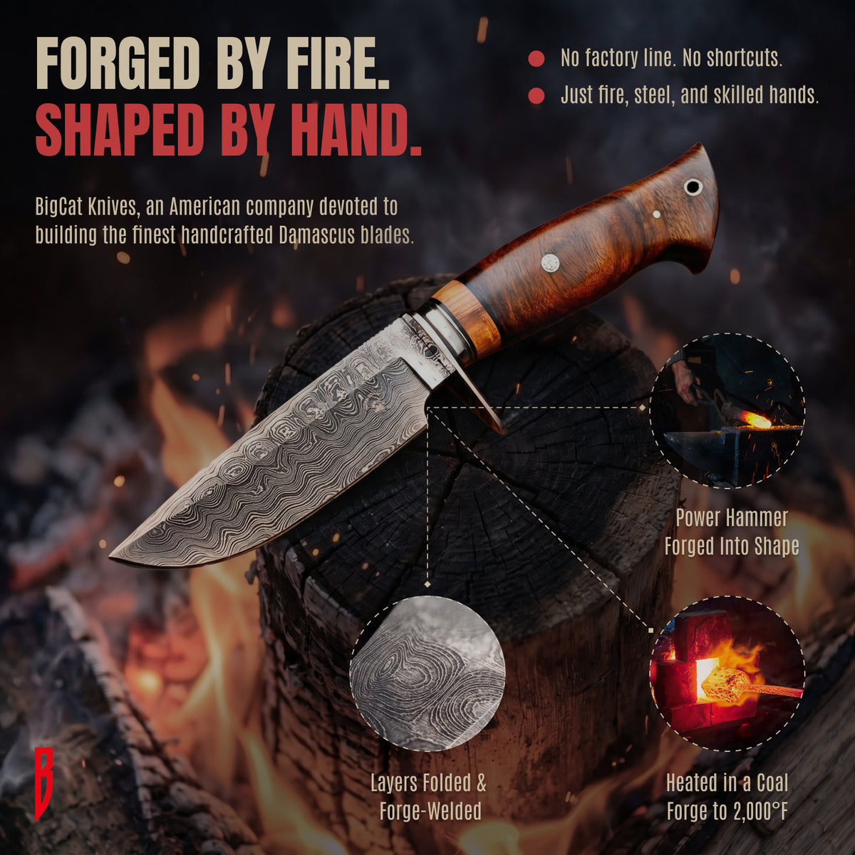 Wild Tiger Damascus Hunting Knife, photo 7