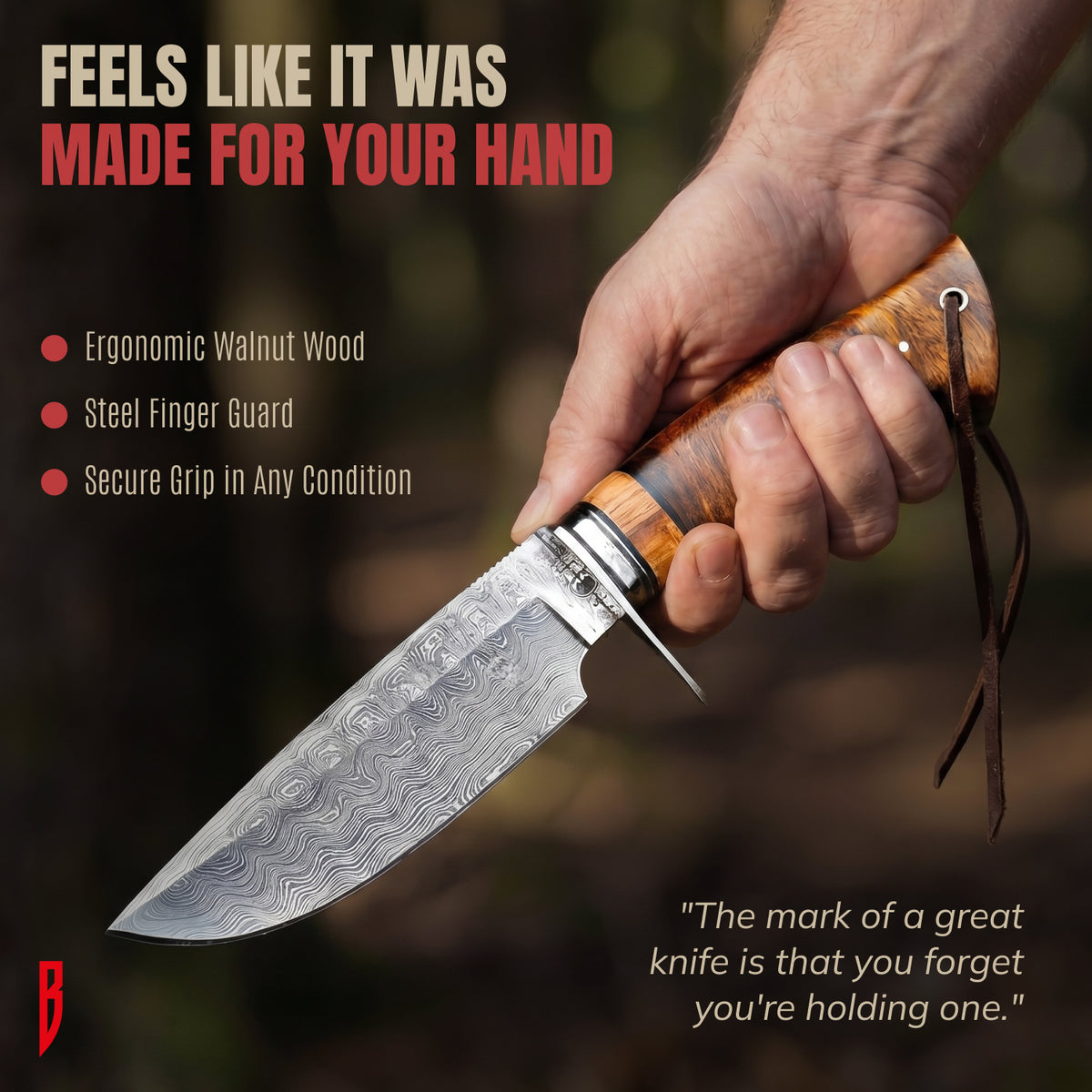 Wild Tiger Damascus Hunting Knife, photo 8
