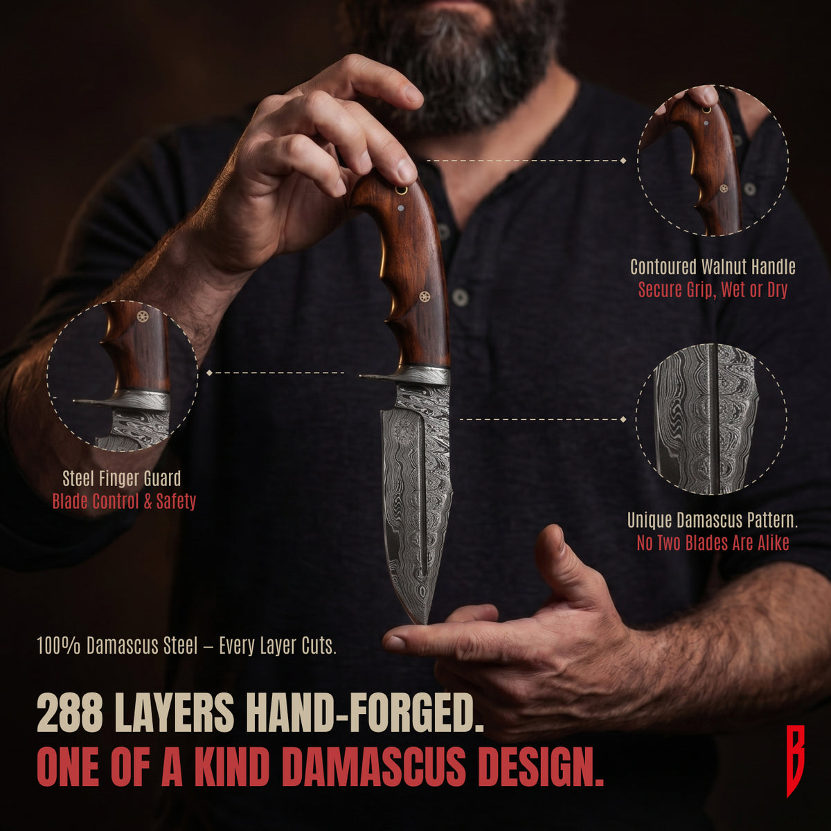 Deer Hunter Damascus Knife, photo 2