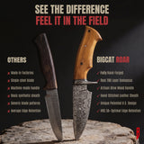 Predator Hunter Damascus Knife, Olive handle, photo 1
