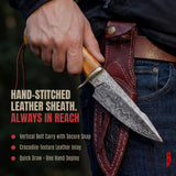Predator Hunter Damascus Knife, Olive handle, photo 5