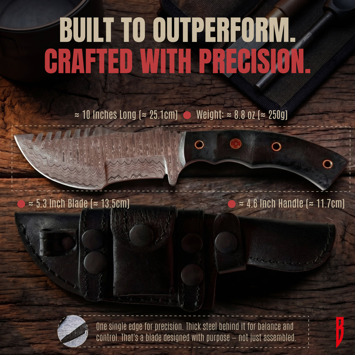 Tracker Damascus Hunting Knife, photo 3