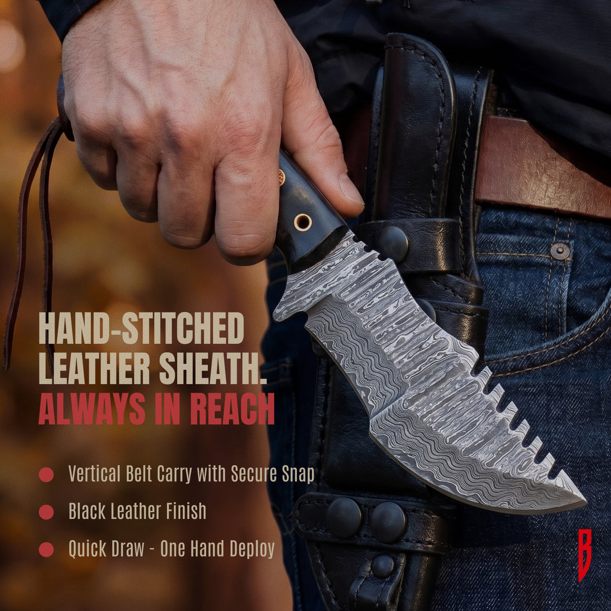 Tracker Damascus Hunting Knife, photo 5