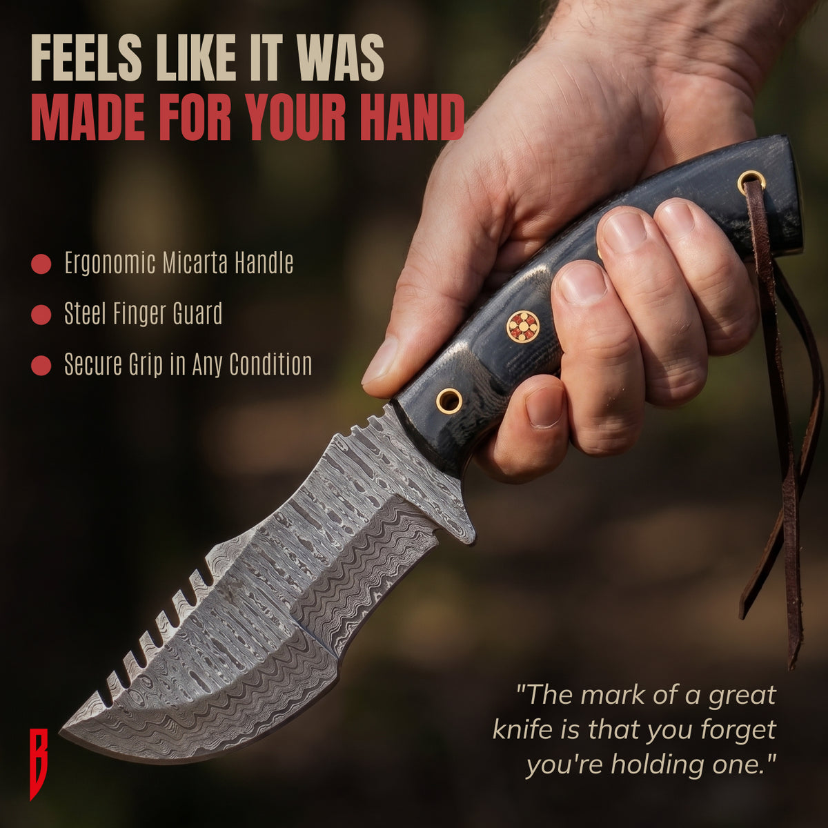 Tracker Damascus Hunting Knife, photo 8