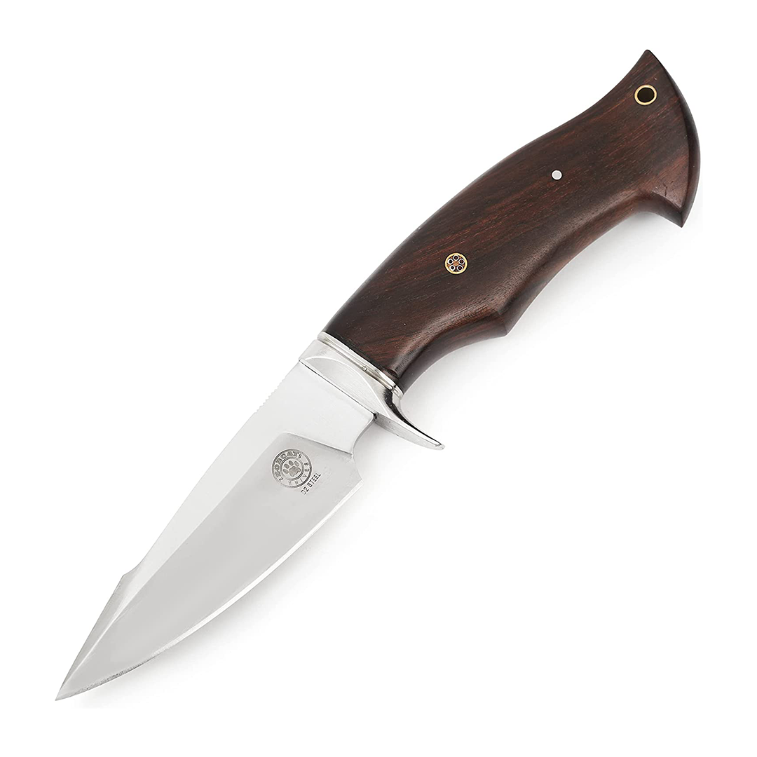 Predator Hunter D2 Steel Hunting Knife, Walnut Handle