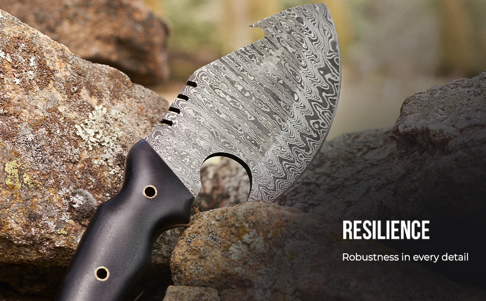 Tracker D2 Steel Hunting Knife with Leather Sheath