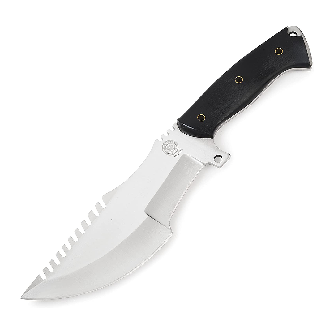 Tracker D2 Steel Hunting Knife with Leather Sheath